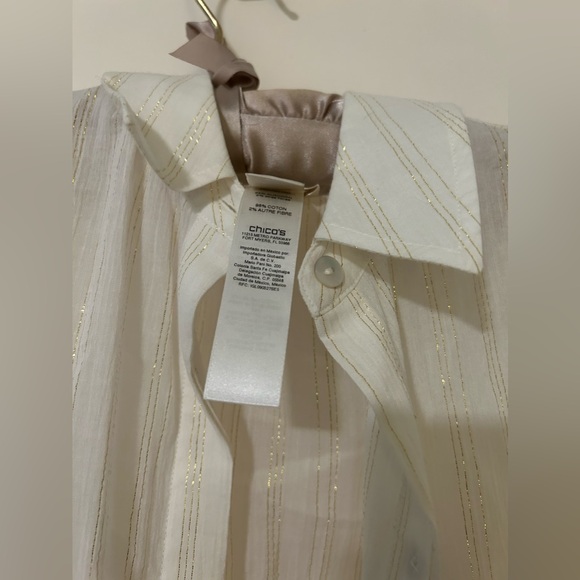 Chicos OPEN SHOULDER blouse size 0 like medium - Picture 4 of 6